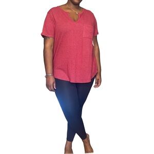 CHARLOTTE RUSSE SUPER SOFT V NECK TUNIC - RED SIZE 3X (NEW WITH TAGS) A19